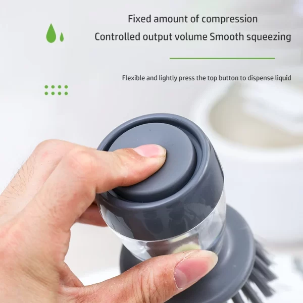 Soap Dispensing Palm Brush Kitchen Wash Pot Dish Brush Washing Utensils With Liquid Soap Dispenser Household Cleaning Accessorie